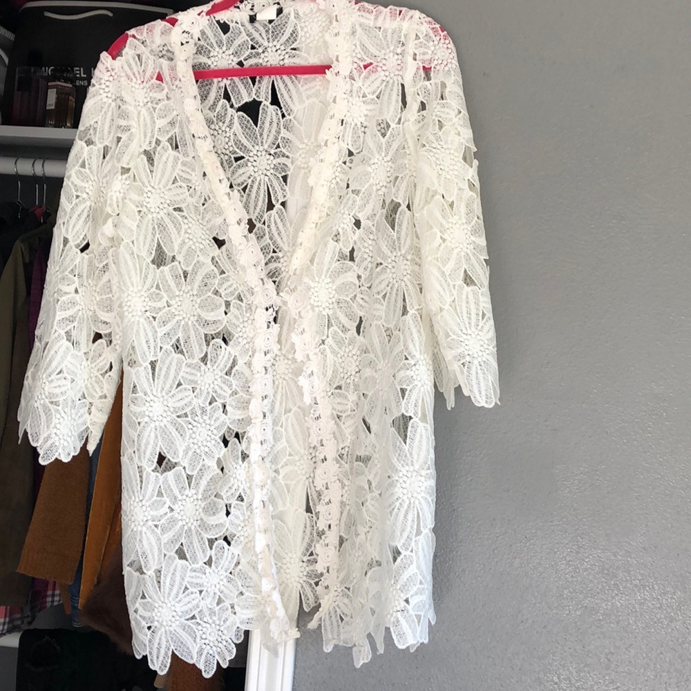 White cardigan
